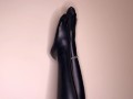 The nice shy girl has a special latex surprise