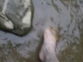 Sexy toe play in water