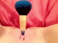Stuffing my step sisters makeup brushes in my pussy on Snapchat - shh don’t tell