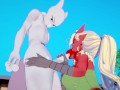 Pokemon Hentai Furry - Blaziken blowjob and handjob with cum in her mouth to Mewtwo