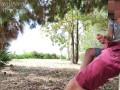 I pull out my cock in front of a girl in the public park and she helps me cum Dick flash MissCreamy