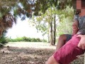 I pull out my cock in front of a girl in the public park and she helps me cum Dick flash MissCreamy