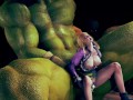 Big ork fucking beautiful princess - 3d hentai animation