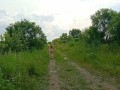 Exercise naked on a country road