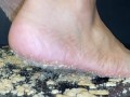 Feet crushing food barefoot ASMR