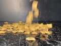 Feet crushing food barefoot ASMR