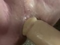 Mommy takes daddy to the room to peg his tight ass with a big fat cock! 
