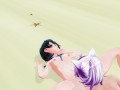 3D HENTAI YURI Schoolgirls have fun on the beach