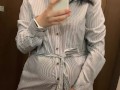 Pregnant beauty masturbates in a clothing store and tries on dresses