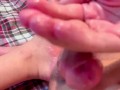 TEEN HOLDING PEE + CUM INSTRUCTION + LOUD MOANING + SPLASHING A LOT OF CUM 💦💦