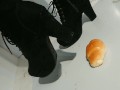 Crush the pan with dirty short boots🙏