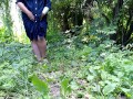 Gorgeous ass pissing outdoors with a tampon in pussy