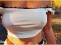 Amateur Wife Outdoor Public BIG Tit FLASHING  EXHIBITIONIST DARE