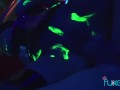 Neon porn threesome