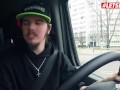 BUMSBUS - TATTOOED GERMAN WITH BIG TITS POUNDED HARD IN THE BACKSEAT - LETSDOEIT