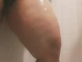 Arab BBW has a soapy shower with you