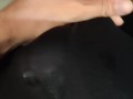 Quick cum wearing cock ring under boxer briefs