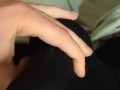 Quick cum wearing cock ring under boxer briefs