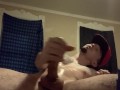 Hot with tattoos jerking off / intense cumshot 
