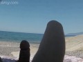 Girl sucks cock in public beach and gets caught by stranger - MissCreamy