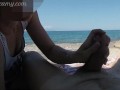 Girl sucks cock in public beach and gets caught by stranger - MissCreamy