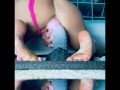 Svetlana Stretches for Crackers. Large Bad Dragon