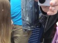 Risky Public Blowjob: Petite girl sucking in a shop changing room