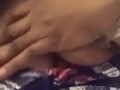Playing with my big tits 