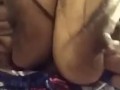 Playing with my big tits 