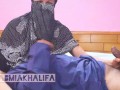 Hot hijabi babe riding big cock in revers after Smoking Blowjob and getting creampie to hairy pussy