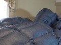 Puffy Jacket Lover Humping Huge Down bag Comforter Until He Cums. Shiny Nylon Bed Humping!!
