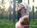 Sucked neighbor in the woods after jogging