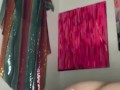 Fat girl stretches asshole with anal beads
