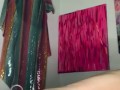 Fat girl stretches asshole with anal beads