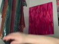 Fat girl stretches asshole with anal beads