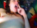 I test camera angles my new pretty big dick girlfriend camgirl partner hairy girl spreads giant cunt