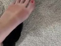 Red Toes, Red Dress, Black Suggs and Hot Sexy Feet Baby