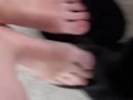 Red Toes, Red Dress, Black Suggs and Hot Sexy Feet Baby