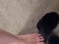 Red Toes, Red Dress, Black Suggs and Hot Sexy Feet Baby