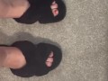 Red Toes, Red Dress, Black Suggs and Hot Sexy Feet Baby