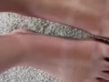 Red Toes, Red Dress, Black Suggs and Hot Sexy Feet Baby