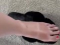 Red Toes, Red Dress, Black Suggs and Hot Sexy Feet Baby