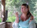 Cute bbw outdoor smoking