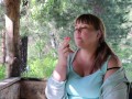 Cute bbw outdoor smoking
