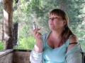 Cute bbw outdoor smoking