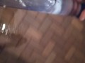 Blasting cum clouds in a tube of water with moaning cumshot