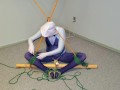 Spider-Gwen's Bondage Escape Practice #2: Triangle Tied while Getting Teased