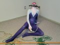 Spider-Gwen's Bondage Escape Practice #2: Triangle Tied while Getting Teased