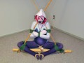 Spider-Gwen's Bondage Escape Practice #2: Triangle Tied while Getting Teased