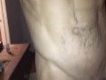 Mirror selfie cock stroking amateur guy